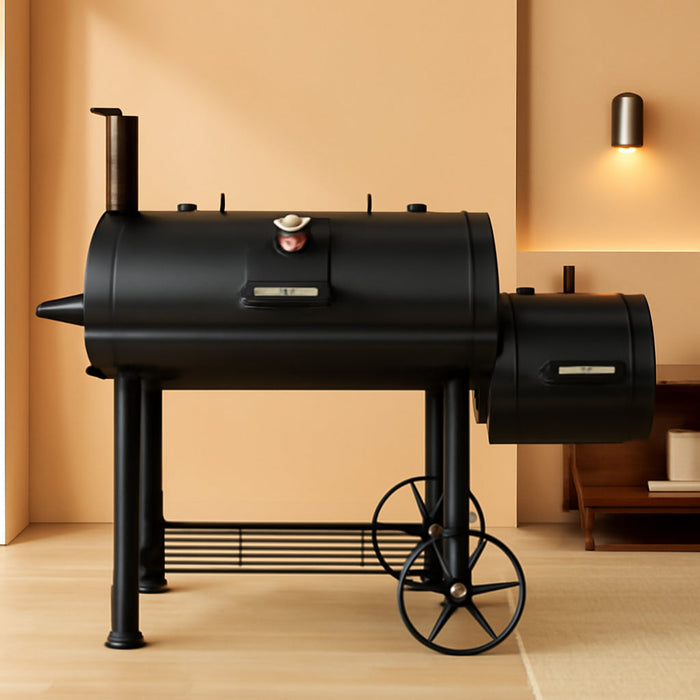 ® Competition Pro® Barrel Grill and Offset Smoker, Includes Side Fire Box for Texas-Style Offset Smoking, Metal Cooking Grates, 1,010 Cooking Square Inches in Black, Model 2823 in Black