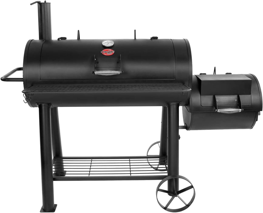 ® Competition Pro® Barrel Grill and Offset Smoker, Includes Side Fire Box for Texas-Style Offset Smoking, Metal Cooking Grates, 1,010 Cooking Square Inches in Black, Model 2823 in Black