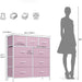Pink Linen UltraFabricStorage Dresser With Nine Drawers