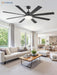 72 Inch Large Ceiling Fan with Remote, Indoor/Outdoor Industrial Ceiling Fan with Large LED Panel, Quiet Reversible DC Motor, 6-Speed, 3CCT, Black Ceiling Fans with Light for Patio, Livingroom, Garage