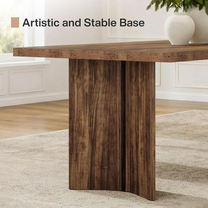 Farmhouse Dining Table for 4 to 6 People, 63-Inch Rectangle Wooden Kitchen Table with Large Tabletop and Heavy Duty Legs for Dining Room,Kitchen, Vintage Brown