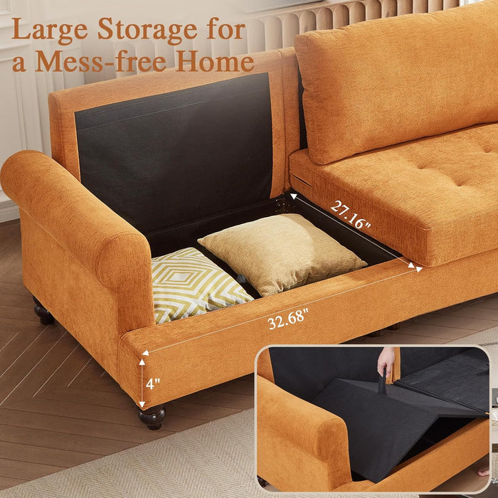 81-Inch Ginger Sofa Modern Upholstered Living Room
