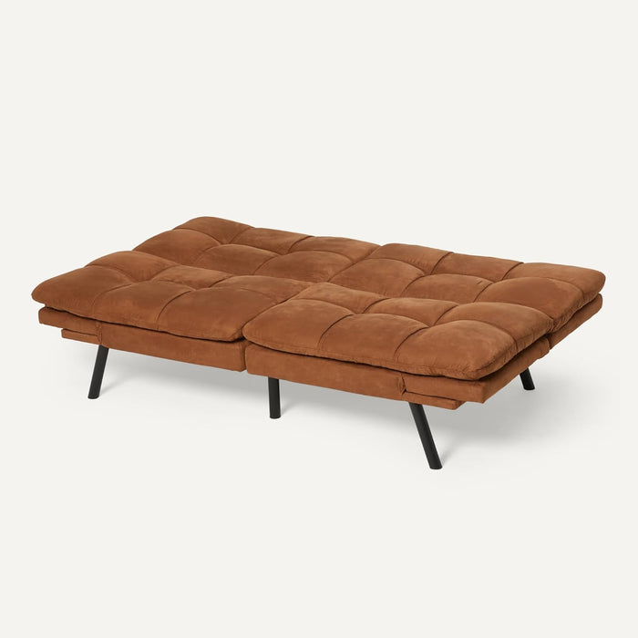 Brown Transformable Loveseat With Memory Foam Sleeper