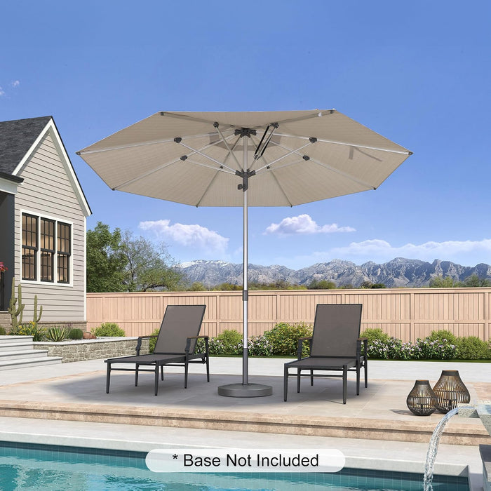 Outdoor Table Sun Umbrella 11.5 FT round Semi Auto Lift, Beige