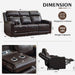 Power Recliner Sofa with Adjustable Headrest, Electric Reclining Couch with LED Light/Armrest Storage, USB & Type-C, Power Loveseat Recliner Sofa for Living Room, Bedroom(Brown, 3 Seater)
