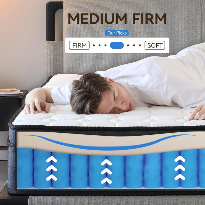 CertiPUR-US Certified 10 Inch Queen Hybrid Memory Foam Mattress