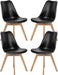 Dining Chairs, Dining Chairs Set of 4, Dining Room Chairs, Kitchen Chairs, Mid Century Modern Chairs, PU Leather Upholstered Chairs with Wood Legs, Kitchen & Dining Room Chairs, Black