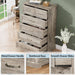 6 Drawer Dresser for Bedroom, 49" Tall Wooden Chest of Drawers, Rustic Farmhouse Dresser with Large Drawers & Metal Handles, Modern Storage Organizer for Closet, Living Room, Hallway, Grey