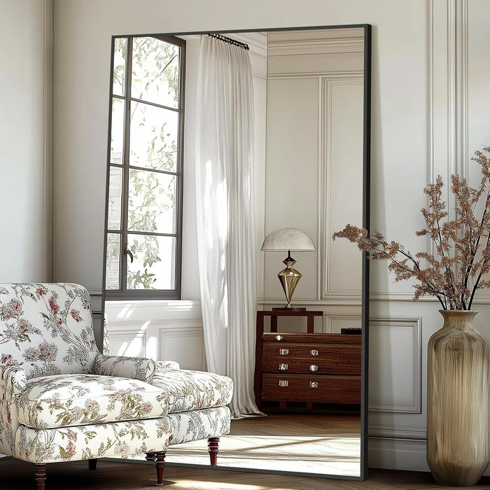 Large Mirror Full Length 72"X44",Oversized Floor Mirror with Stand