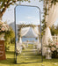 Mirror, 71X26 Inch Full Length with Stand, Black, Rounded Top, Floor Mount, Aluminum Frame, for Bedroom, Living Room