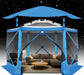 12X12 Pop-Up Gazebo Starry Sky Screen Canopy Tent Screen House for Camping, Screen Room with Mosquito Netting, Hub Tent Instant Screened Canopy with Carrying Bag and Ground Stakes, Blue