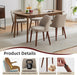 Wooden Dining Chairs Set of 4, Upholstered Mid Century Dining Chairs with Thick Seat Cushion and Curved Back for Dining/Kitchen/Living Room, Camel