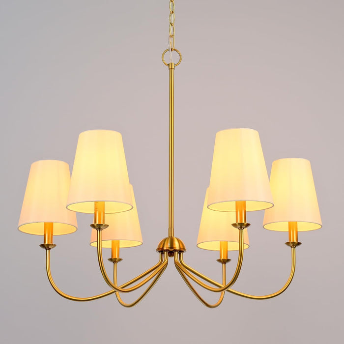 Brushed Brass 6 Light Linear Pendant ChandelierLine