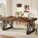 IndustrialStyle Brown Farmhouse Dining Table Metal Legs