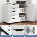 5-Drawer Mobile File Cabinet, Wooden Printer Stand with Storage