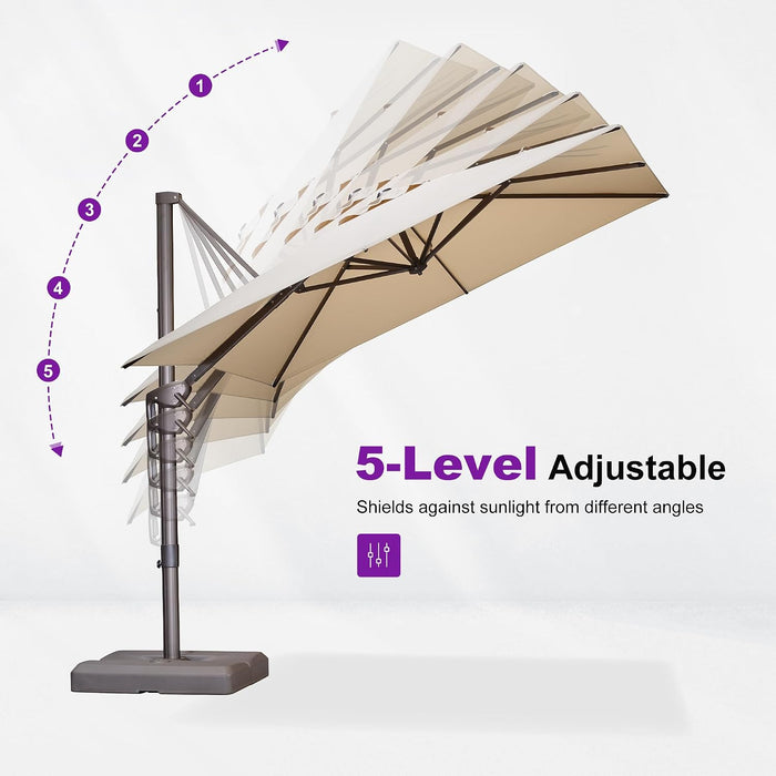 Cantilever Umbrella 10' X 13' Fade-Resistant Bronze, Beige