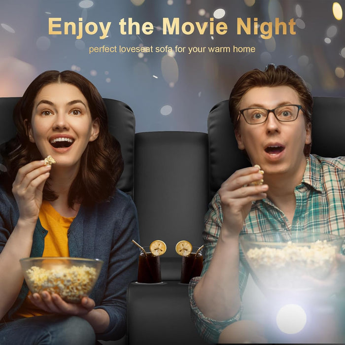 Living Room Furniture Set, Loveseat Recliner and 2PC Massage Recliner Chair, Luxury Reclining Sofa 3PC Set for Living Room (2+1+1)