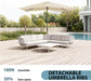 6.5X10Ft Rectangular Patio Umbrella with Push Button Tilt & Crank Lift for Garden,Uv Protection Outdoor Umbrella for Deck,Pool and Yard,Beige