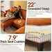 OneHundredInch UShaped Sofa Plush Chenille Ottoman Orange