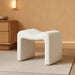Small Footstool Ottoman Vanity Stool Chair Seating Backless Modern Foot Rest Teddy Velvet Ottoman for Makeup Room Living Room Bedroom Entryway,White (Single 1)