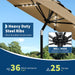 Patio Umbrella with Solar Lights, Outdoor Table Umbrella with 8 Durable Ribs, Tilt & Crank Mechanism, Waterproof & UV Protection for Garden, Backyard, Poolside,