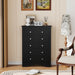 Tall Wooden Dresser Five Drawer Chest BlackFinishEdition