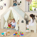 6-In-1 Indoor Playhouse Tent W/ Storage Bin & Bag, Blackboard, Removable Mat