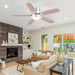 50 Inch Low Profile Ceiling Fans with Lights and Remote, Modern Brushed Nickel Flush Mount Ceiling Fan, 3CCT, Dimmable, Quiet DC Reversible Motor, for Bedroom Living Room Indoor/Outdoor Use