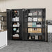 Black Storage Cabinet with Lock & Shelves