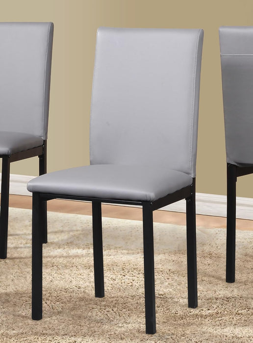 Noyes Faux Leather Metal Frame Dining Chair, Gray