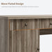Fluted Home Office Desk Storage, 60" Modern Executive Desk with Charging Station, Wooden Computer Writing Desk with File Cabinet & Drawers for Study, Living Room, Bedroom