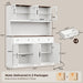 White 71 Inch Pantry Cabinet With IntegratedCharging