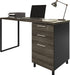 Modern Design Milano Office Computer Desk with 3 Locking Drawers, 48 Inch Grey and Black Industrial Wood Desk with Filing Drawer and Storage by Crafts and Comfort