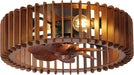 20'' Caged Low Profile Fandelier Ceiling Fan with Light and Remote Walnut