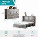Grey QueenSize MurphyBed With Mattress USBCharging