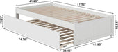 Concord Twin Size Platform Bed with Footboard & Twin Trundle in White