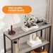 Console Table with Power Outlets, Entryway Table with Storage, Narrow Sofa Table with 3 Tier Shelves, 2 USB Ports, 2 Power Outlets, Hallway Table for Couch, Living Room, Entrance, Grey