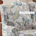Blue Floral Upholstered Accent Armchair Living Room