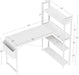 47 Inch Computer Desk with Bookshelf, Corner Desk with Storage, L Shaped Desk, Home Office Desks, Writing Study Desk for Bedroom, White