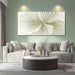 Large Green Flower Wall Art Plant Ginkgo Canvas Hand-Drawn Painting Modern 29X58 Abstract Botanical Artwork Minimalist Decoration for Living Room Bedroom Office