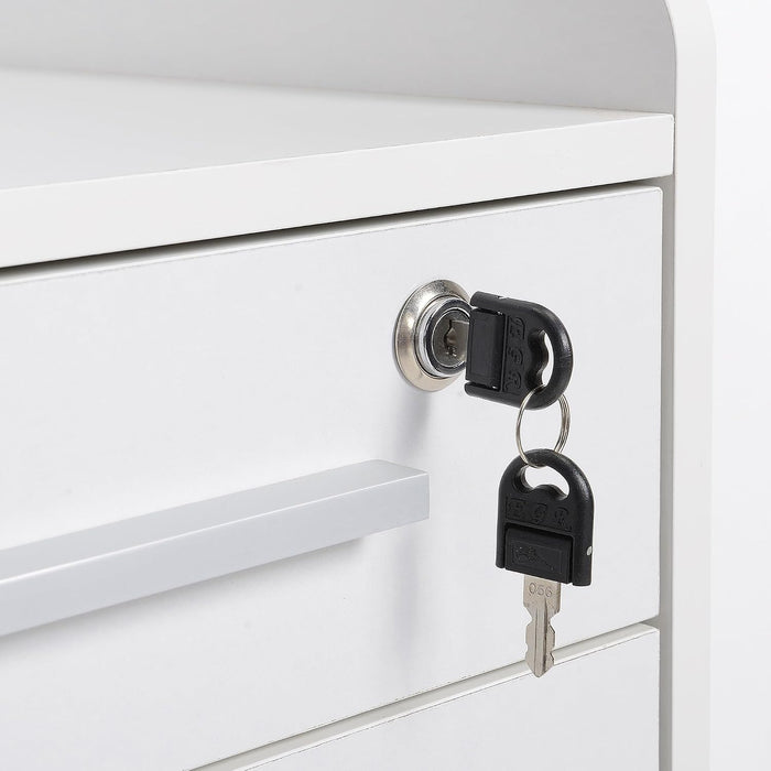 3 Drawer Vertical File Cabinet Lock 15.4" X 15.7" X 25.7" White