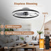 Low Profile Ceiling Fans with Lights and Remote, 23.6In Flush Mount Ceiling Fans with Light, 3000K-6500K Dimmable Fandelier LED Fan Light, Black Bladeless Ceiling Fans with Lights for Bedroom