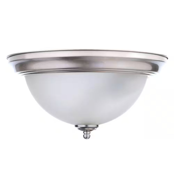 13 In. 2-Light Brushed Nickel Flush Mount