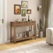 Fluted Console Table, Wooden Sofa Table with Storage and Drawers, Farmhouse behind Couch Table Entryway Table for Entrance, Hallway, Living Room, Brown