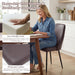 Dining Chairs Set of 6,Dining Room Chairs, Upholstered High Back Side Modern Chairs with Metal Legs, Easy‑To‑Clean Leather Kitchen Chairs for Dining Room Living Room Brown
