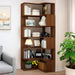 Corner Bookshelf, 6 Tier Corner Bookcase Tall,78.7" L Shaped Bookshelf, Walnut Corner Shelf for Home Office, Living Room,Bedroom