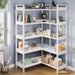 White Five Tier Corner Bookshelf Durable Construction