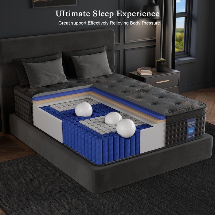 Queen 12 Inches Hybrid Memoryfoam Mattress CertipurUS