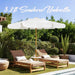 8.2FT Vintage Wood Outdoor Patio Umbrella with a Handy Pulley System