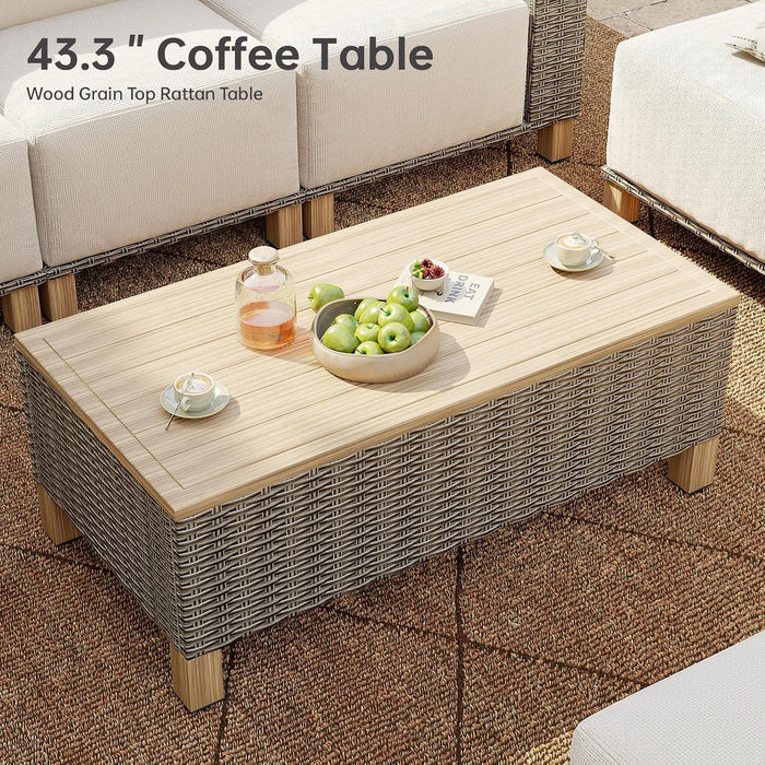 Patio Furniture Set, Outdoor Sectional with 9.5'' Thick Cushion